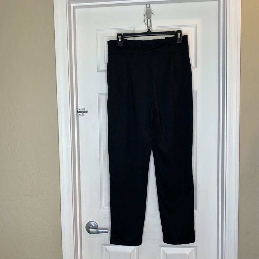 Fashion Nova Classic Black Pants High Rise Tie Waist Size Large